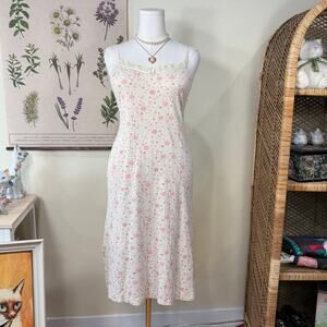Floral Cotton Nightgown Slip Dress Coquette Dolly Femme Cottage Prairie Y2k M